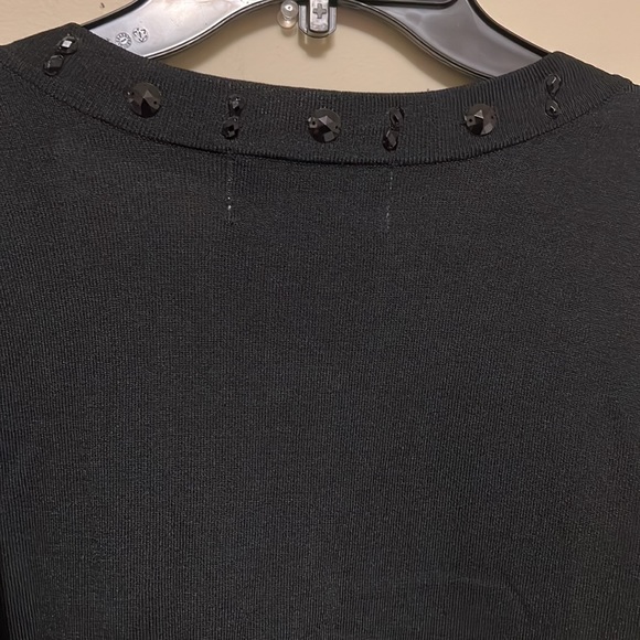 JESSICA HOWARD, Long Sleeves, Scoop Neck, One Button Cardigan, Black, Size 3X - Picture 3 of 8